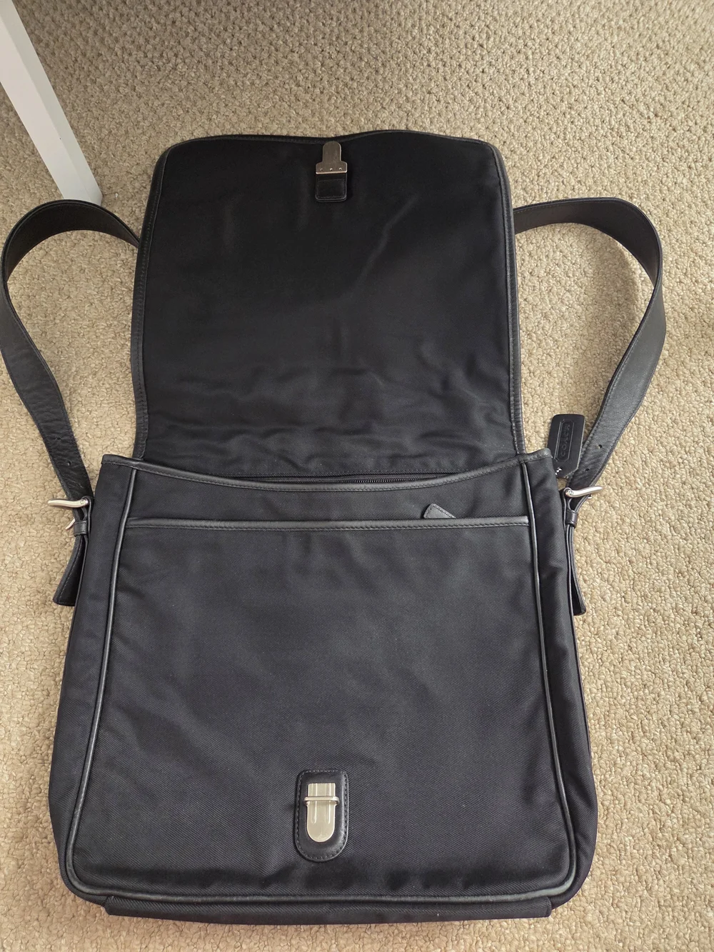 Coach Men's Black Messenger Bag - Classic Everyday Crossbody